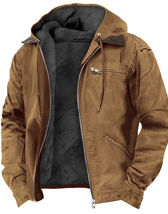 Fleece-Lined Hooded Zip Jacket