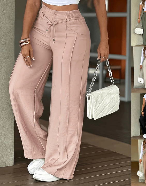 Lace-Up Wide-Leg Trousers