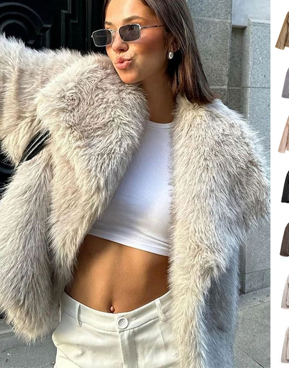 Fluffy Lapel Winter Coat