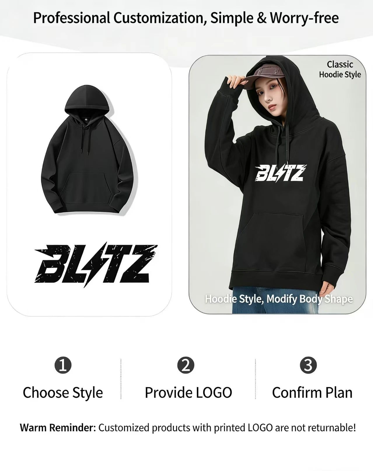 450G, Cotton-polyester Blend Hoodie, Gothic Embroidered Pattern, Thick & Stylish, Oversized Streetwear Hoodie, for All Seasons