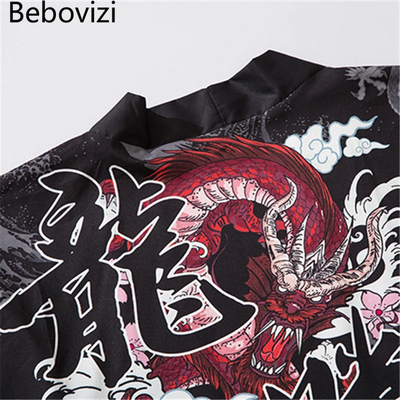 Chinese Dragon Traditional Kimono Japanese Anime Cardigan Cosplay Men Women Yukata Female Shirt Blouse Asian Clothing Robe