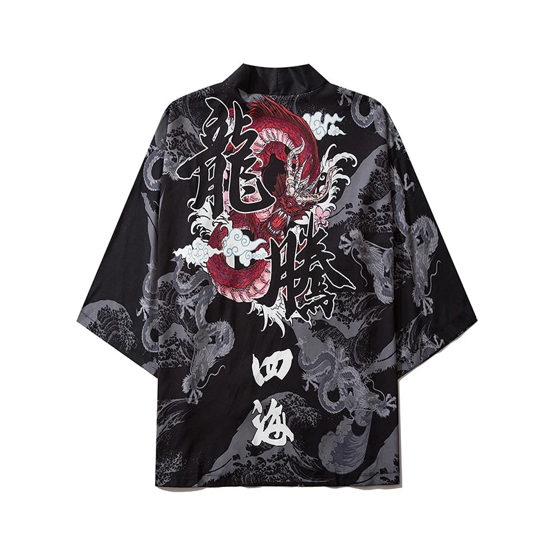 Chinese Dragon Traditional Kimono Japanese Anime Cardigan Cosplay Men Women Yukata Female Shirt Blouse Asian Clothing Robe