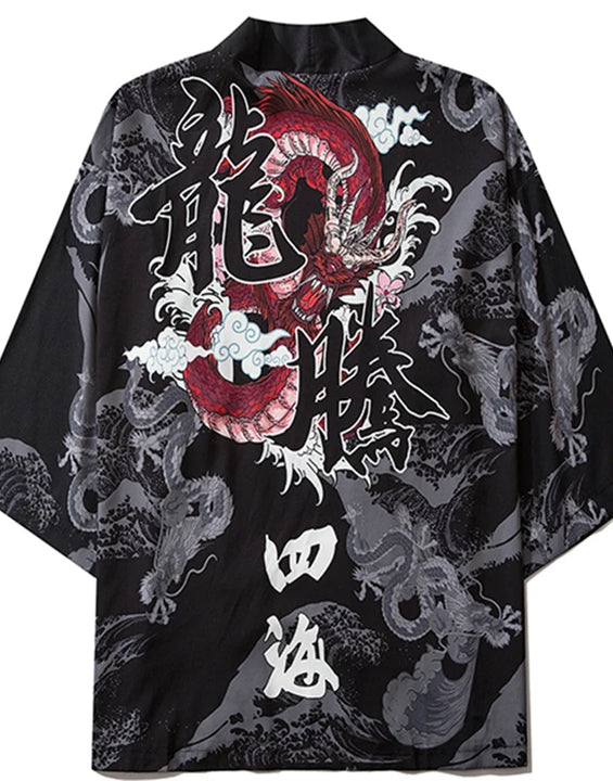 Chinese Dragon Traditional Kimono Japanese Anime Cardigan Cosplay Men Women Yukata Female Shirt Blouse Asian Clothing Robe