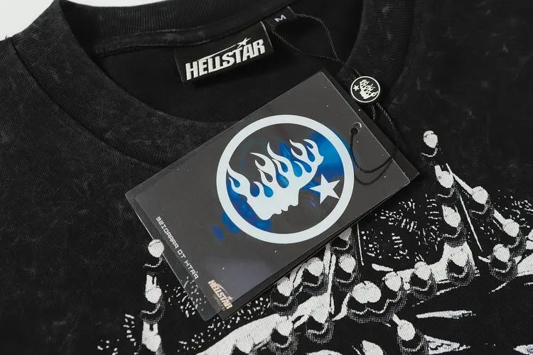 Vintage Washed Black Oversized Graphic Long Sleeve Shirt Men Cotton Distressed Hip Hop Wholesale