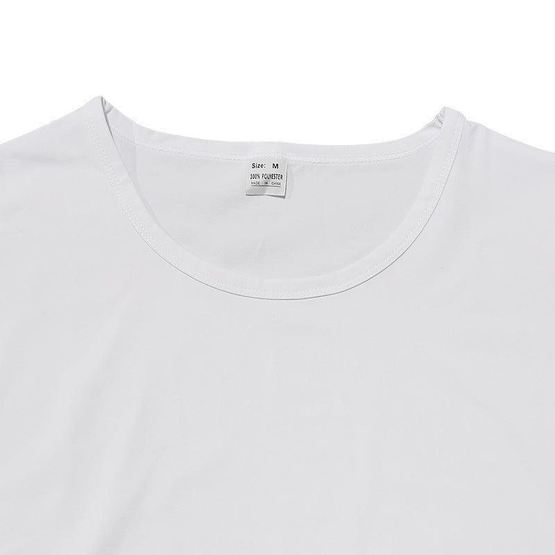 Men's Loose Short Sleeve T-Shirt round Neck Sleeveless Casual Breathable Summer Sports Basic Vest