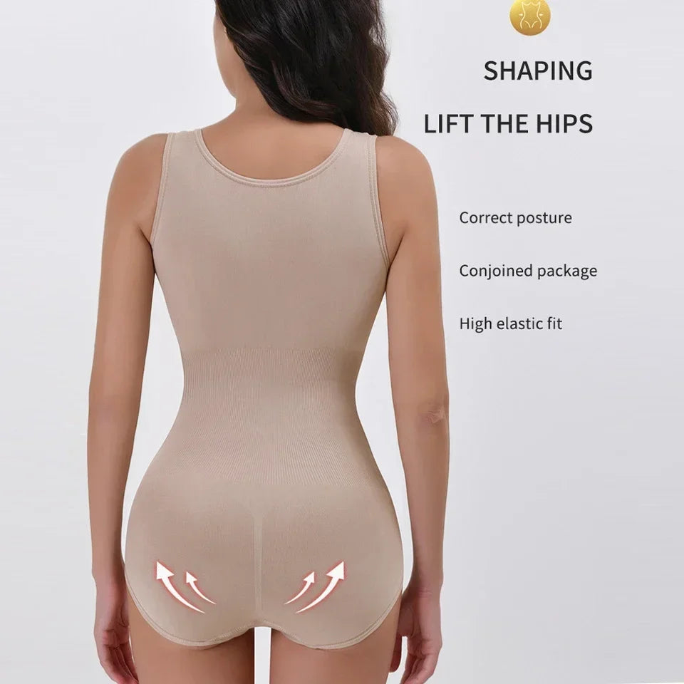 New Bodysuit Shapewear with Zipper Belt Women Tummy Control Fajas Body Shaper Waist Trainer Slimming Cincher Corset Tops