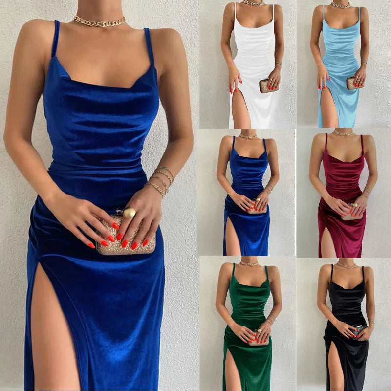 Velvet Bodycon Midi Dress