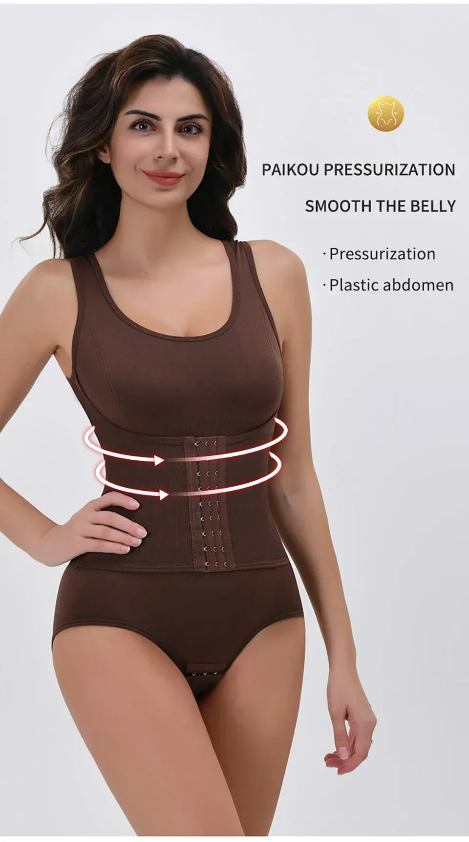 New Bodysuit Shapewear with Zipper Belt Women Tummy Control Fajas Body Shaper Waist Trainer Slimming Cincher Corset Tops