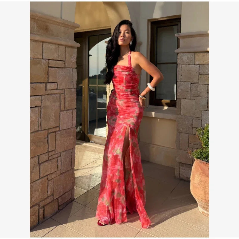 Flutter Sleeve Floral Maxi Dress