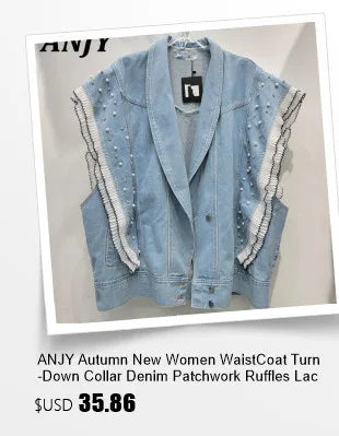 ANJY Spring Autumn New Women Washed Vintage Ripped Design High Street Jeans Trendy Fashion Straight Versatile Denim Pants A23084