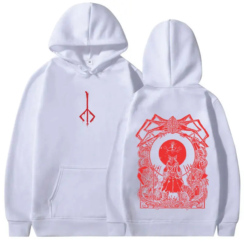 Game Bloodborne Graphic Hoodie Horror Hunter Cosplay Merch Sweatshirt Men Women Casual Vintage Pullover Man Oversized Streetwear