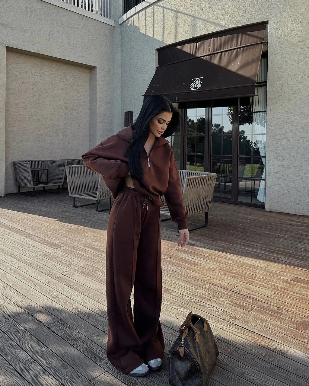 Fashion Autumn Winter Pants Sets Women Fashion Solid Color Pullover Sweatshirt Trousers Two Piece Set Female Casual Streetwear