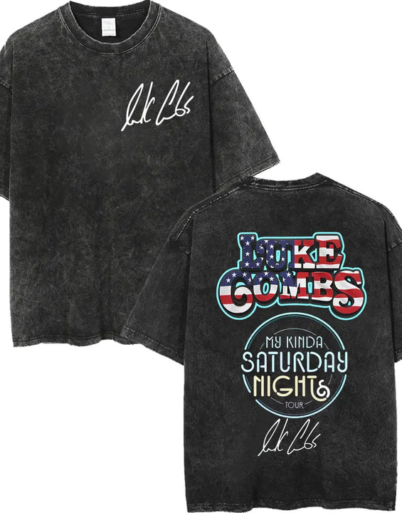 Vintage Washed Luke Combs Tour 2026 Merch T-shirts Men Women Fashion Y2k Oversized T-shirt Summer Casual Short Sleeve T Shirt