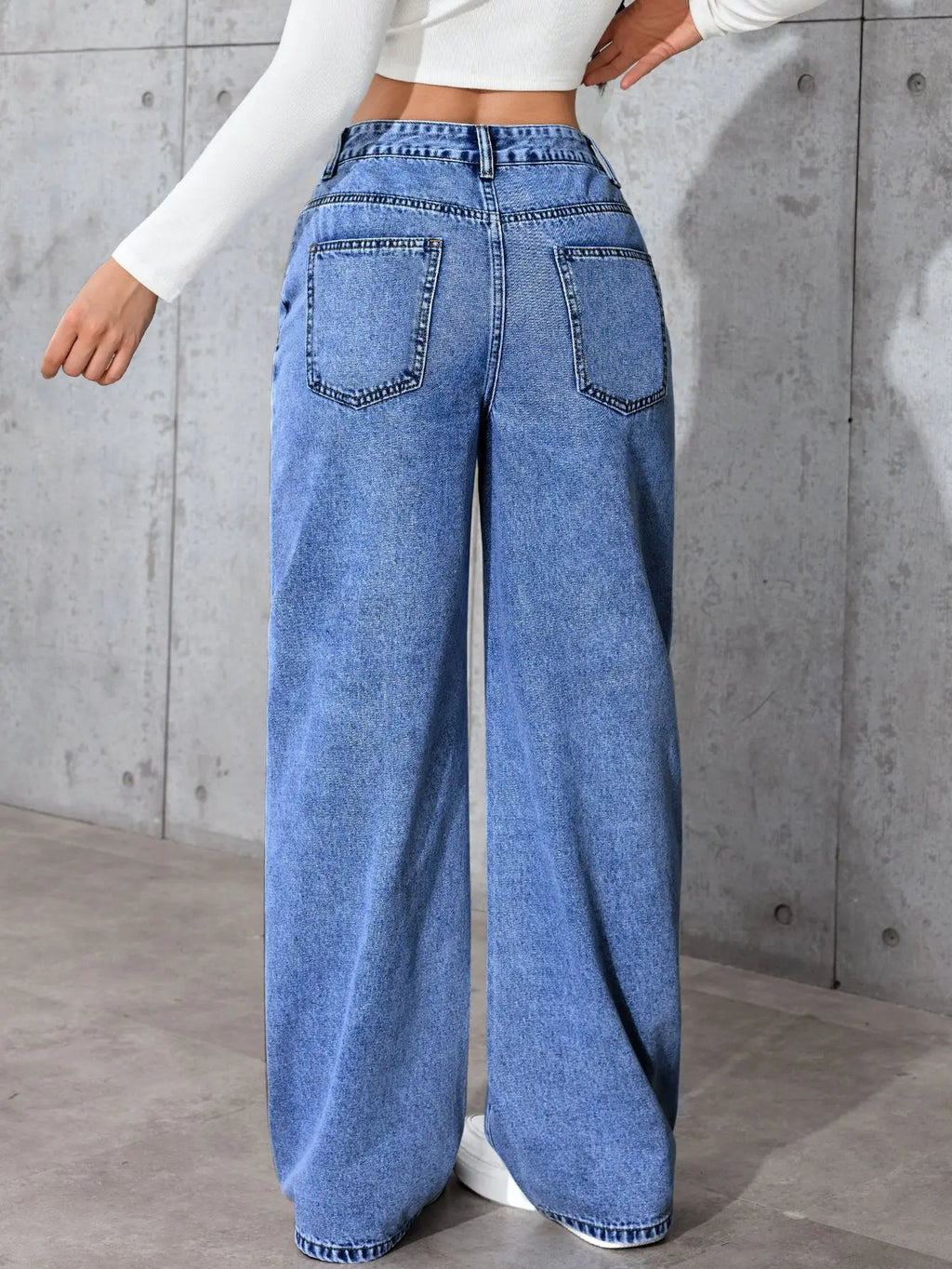 Size:S-5XL Women's Wide-Leg Jeans High-Waist Plus-Size Jeans Summer Autumn Girl Wide Leg Pants Straight-Leg Loose Casual Pants