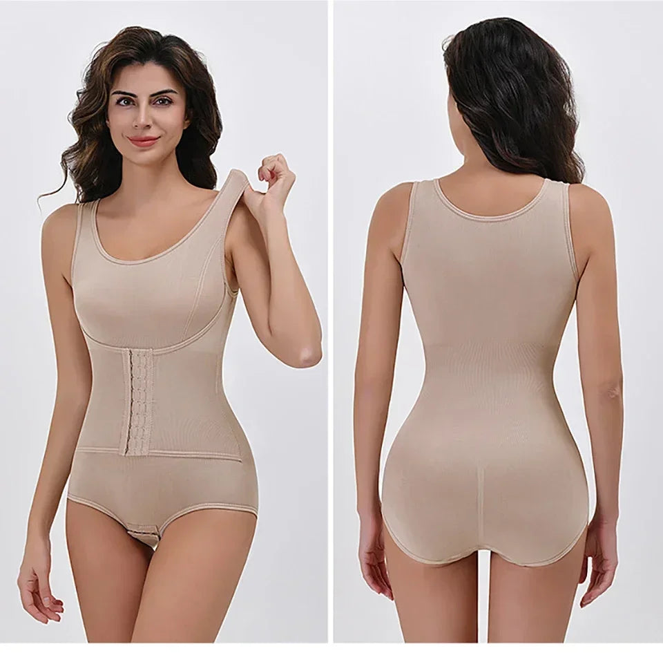 New Bodysuit Shapewear with Zipper Belt Women Tummy Control Fajas Body Shaper Waist Trainer Slimming Cincher Corset Tops