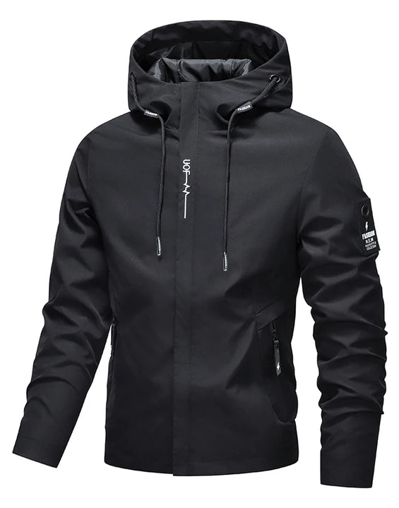 Waterproof Jacket Men Outdoor Softshell Zip Up Hooded Jacket Windbreaker Hiking Camping Coats Lightweight Spring Autumn Coats