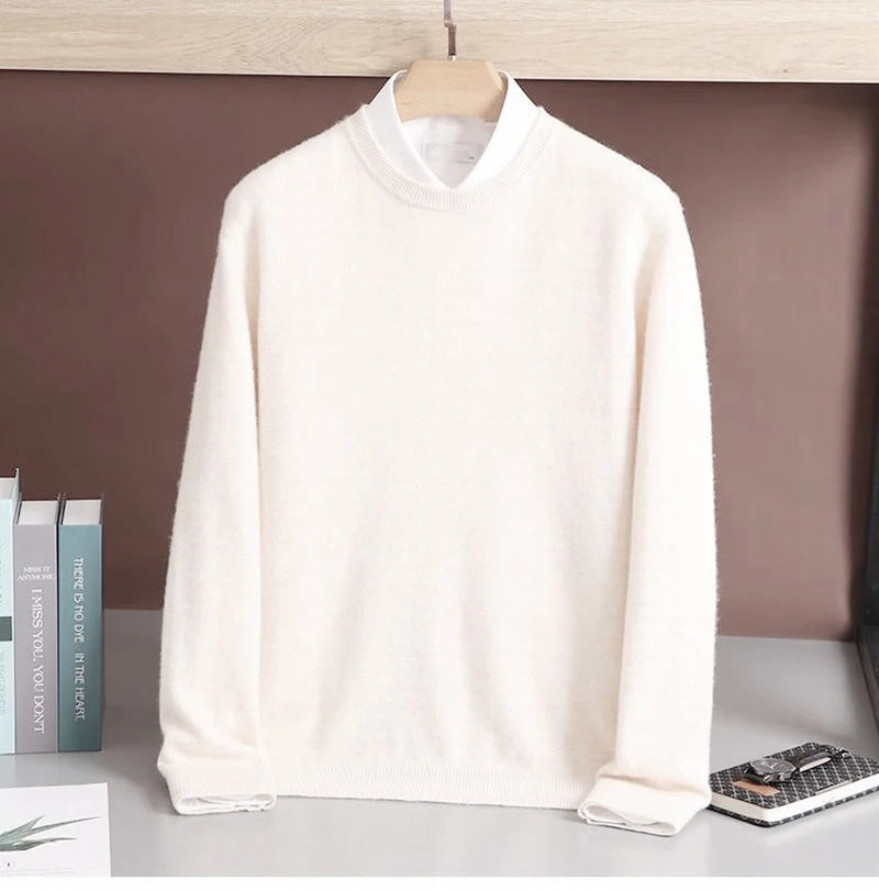 Hot Sale Cashmere Men's Sweater O-Neck Knitted Jumpers Long Sleeve Male Pullover Soft Warm Woolen Clothing habit homme