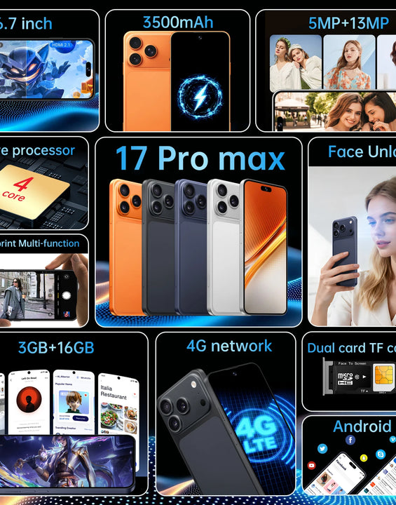 IVMI 17Pro Max Smartphones Android 10.0 Dual SIM 6.7