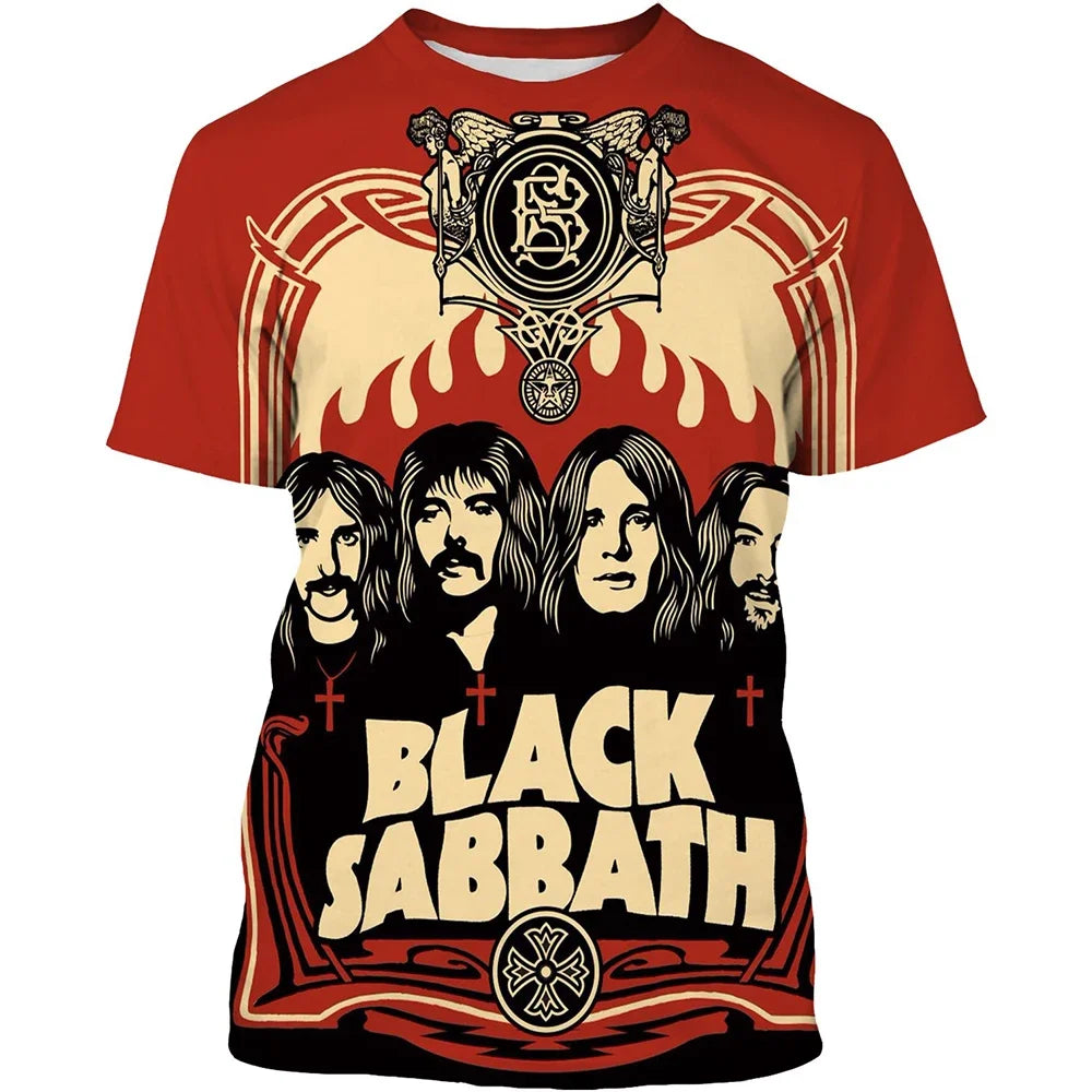 Summer Fashion Black Sabbath Men's T-shirt 3D Print Hip Hop Casual Cool Short Sleeve Tops Daily Comfortable Breathable Men Tees