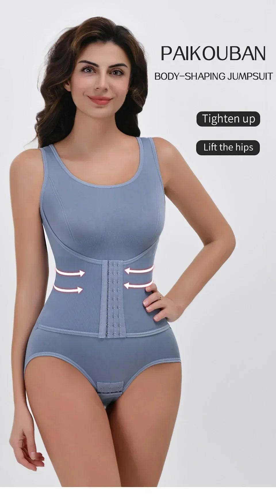 New Bodysuit Shapewear with Zipper Belt Women Tummy Control Fajas Body Shaper Waist Trainer Slimming Cincher Corset Tops