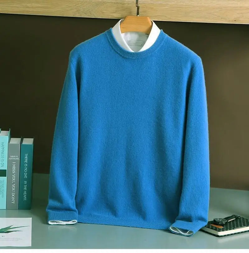 Hot Sale Cashmere Men's Sweater O-Neck Knitted Jumpers Long Sleeve Male Pullover Soft Warm Woolen Clothing habit homme
