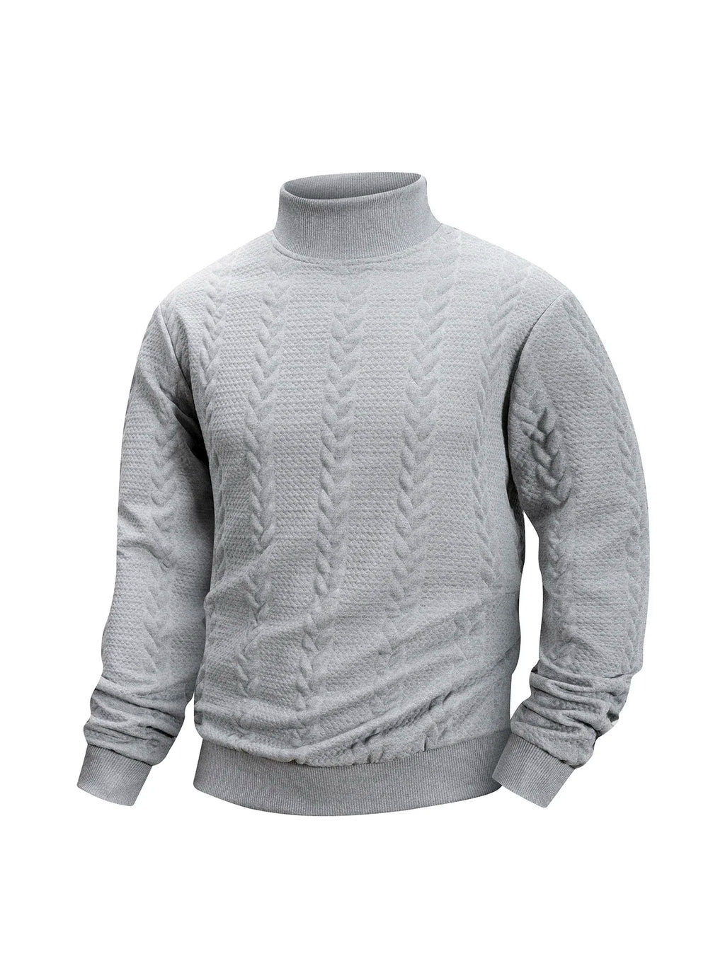 Autumn Casual Long Sleeve Pullover Turtleneck for Old Money Style Solid Color Knitted Jacquard Round Neck Sweater Male Clothing
