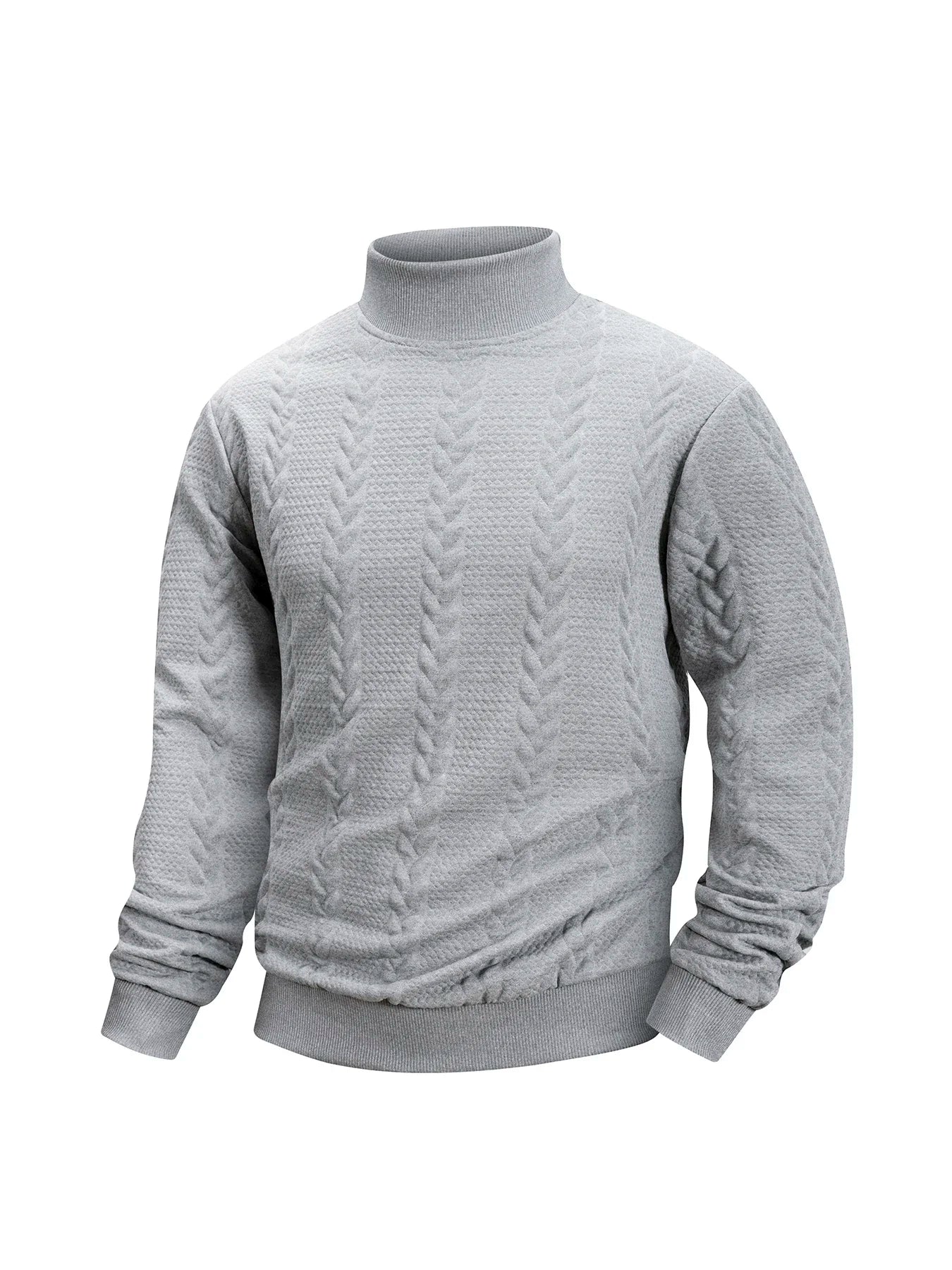 Autumn Casual Long Sleeve Pullover Turtleneck for Old Money Style Solid Color Knitted Jacquard Round Neck Sweater Male Clothing