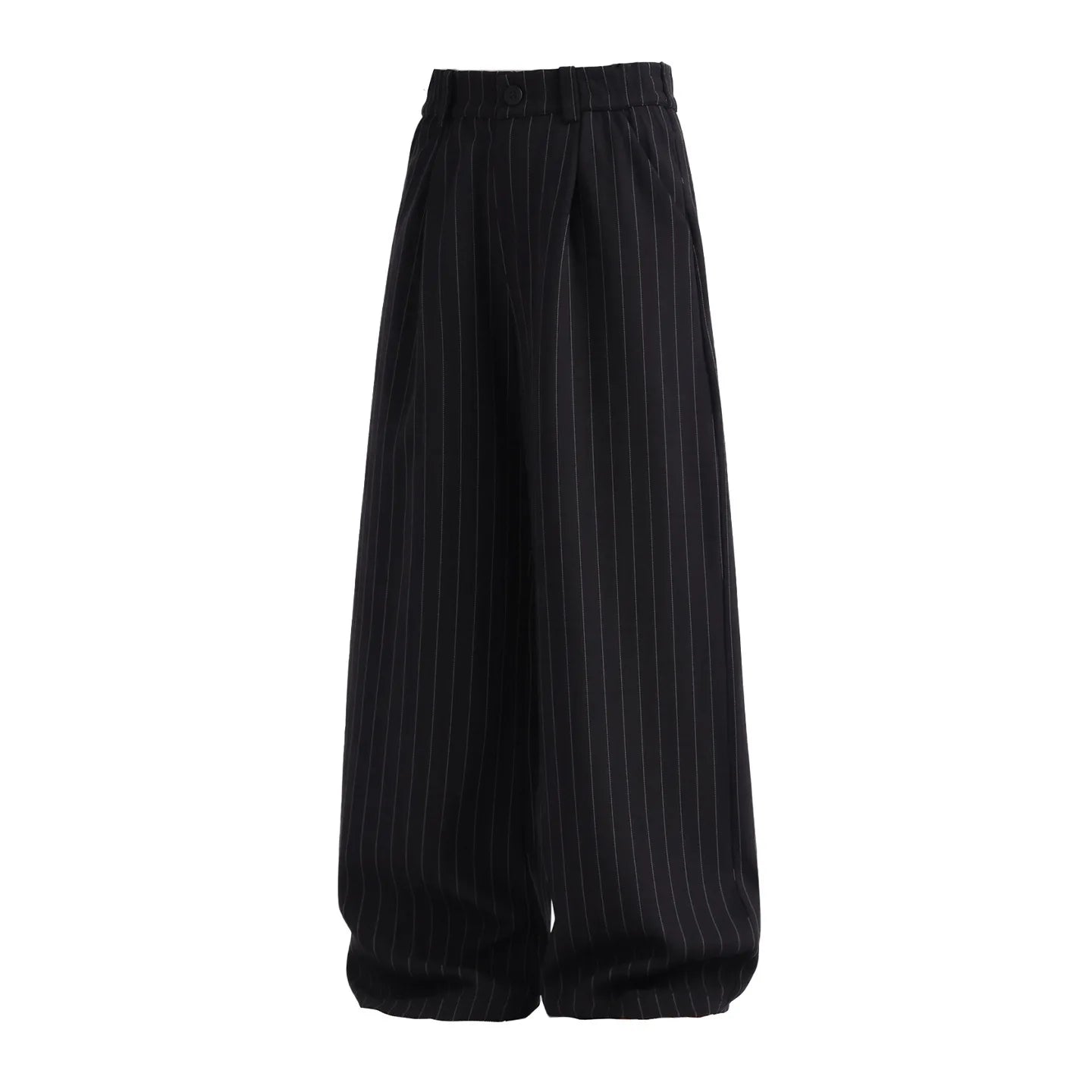 Retro Striped Drape Trousers for Men Loose-Fit Old Money Style Casual Trousers Straight-Leg Long Trousers