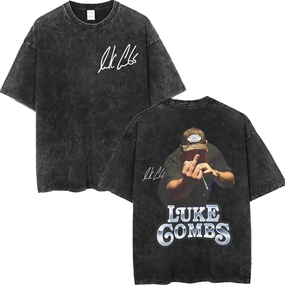 Vintage Washed Luke Combs Tour 2026 Merch T-shirts Men Women Fashion Y2k Oversized T-shirt Summer Casual Short Sleeve T Shirt