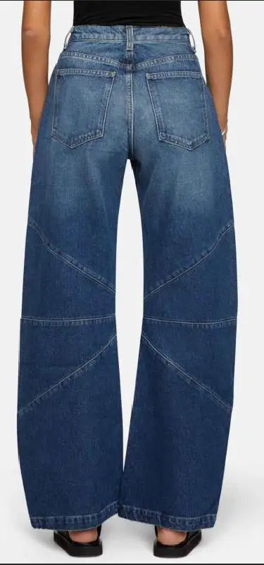 Autumn New Fashion Trend Street Style Women's Jeans Casual Solid Color Washed Distressed Straight-leg Floor-length Mopping Jeans