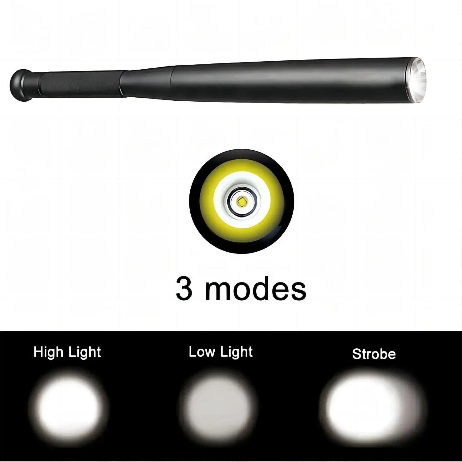 Security Flashlight Stick Outdoors Emergency Personal Torch Supplies Extended Baseball Baton Anti Riot Equipments Self Defense