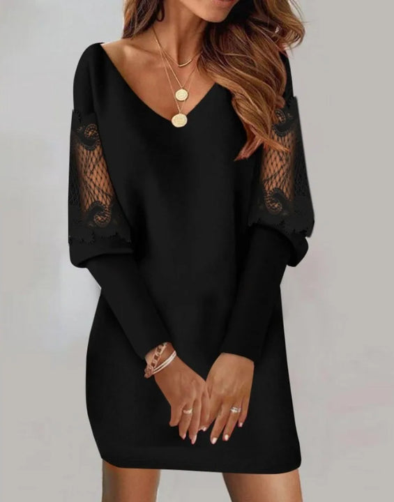 Wrap Buttocks Sheath Women Dresses Hollow Sexy Dress Solid O Neck High Waist Vestidos Long Sleeve Slight Strech Slim Autumn