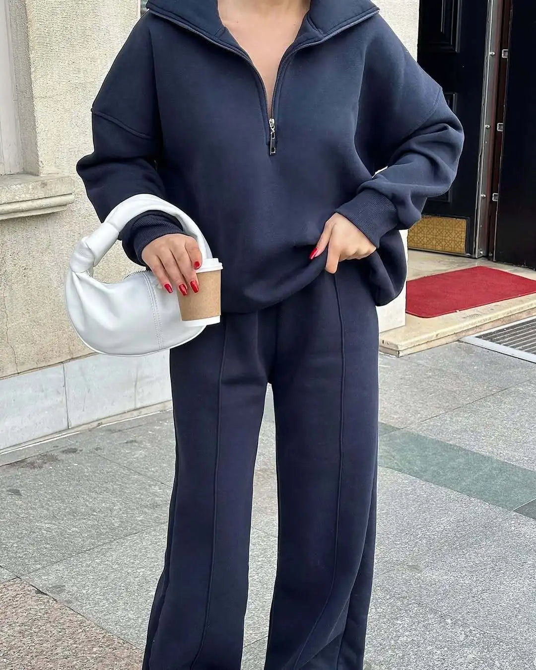 Fashion Autumn Winter Pants Sets Women Fashion Solid Color Pullover Sweatshirt Trousers Two Piece Set Female Casual Streetwear