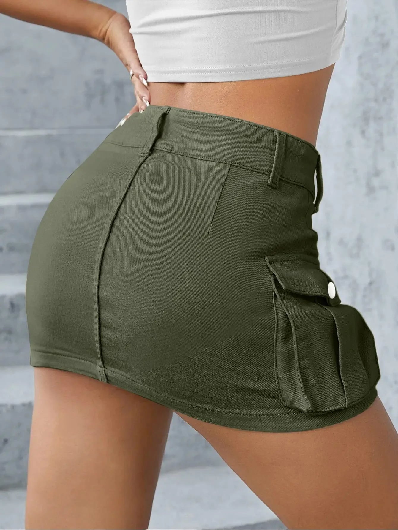 Women Skirts Denim Washed Solid Low Waist Slim Fit Sexy Wrap Buttocks Mini Dress High Street Spliced Skirt Pockets 2025