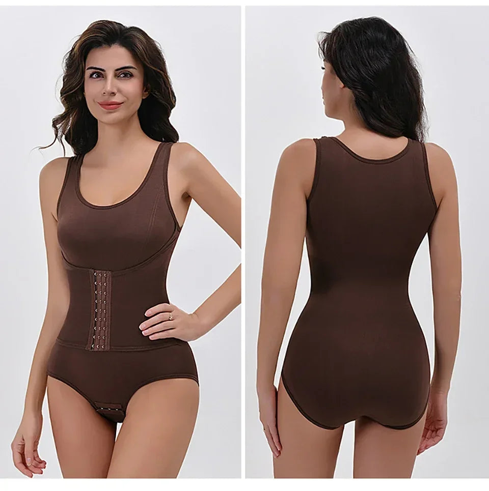 New Bodysuit Shapewear with Zipper Belt Women Tummy Control Fajas Body Shaper Waist Trainer Slimming Cincher Corset Tops