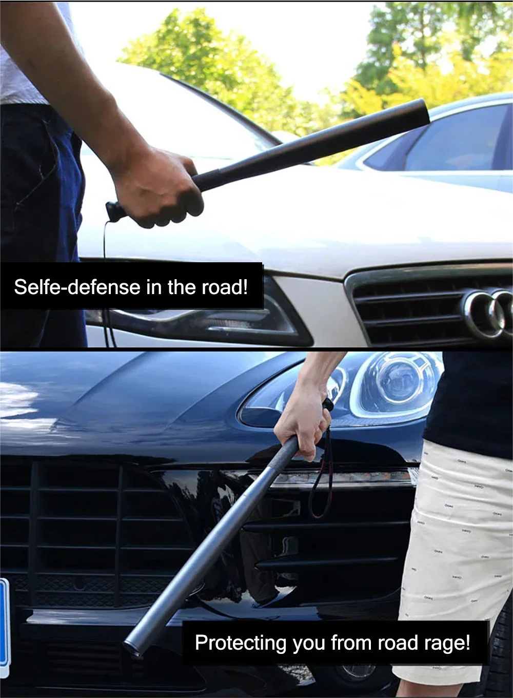 Security Flashlight Stick Outdoors Emergency Personal Torch Supplies Extended Baseball Baton Anti Riot Equipments Self Defense