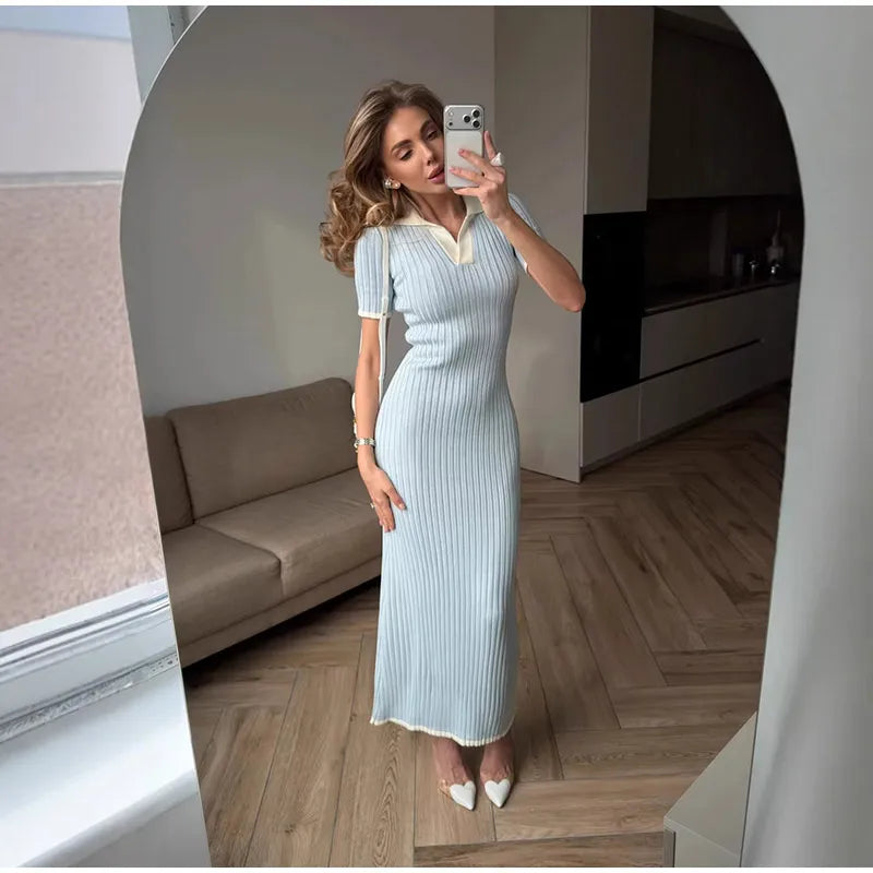 Women Elegant Maxi Dress Keyhole Neckline Braided Trim Sleeveless Backless High Slit Hem Solid Dresses 2026 Summer Fashion Gown