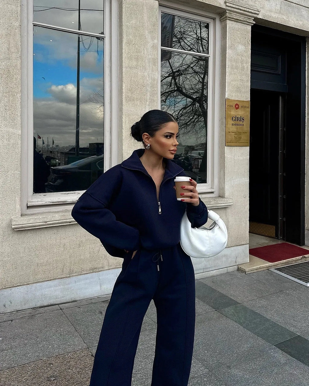 Fashion Autumn Winter Pants Sets Women Fashion Solid Color Pullover Sweatshirt Trousers Two Piece Set Female Casual Streetwear