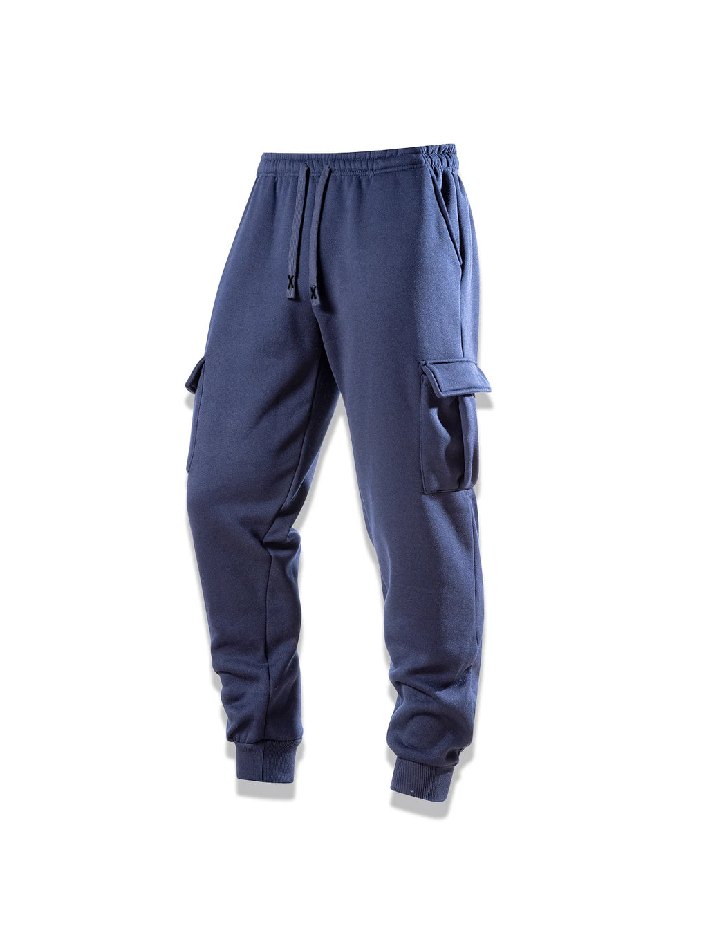 Men Cargo Pants Casual Sports Drawstring Sweatpants Spring Autumn Solid Color Patchwork Pockets Ankle Length Skinny Pencil Pants
