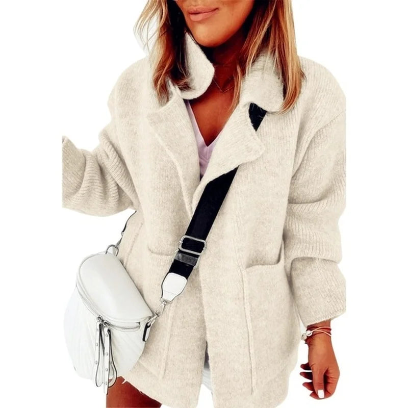 Women's Knitted Sweater Coat with ket Warped Knit Fake Two-Piece Sle Spring 2026 Faion Ladies' Premium Quali Sweater...