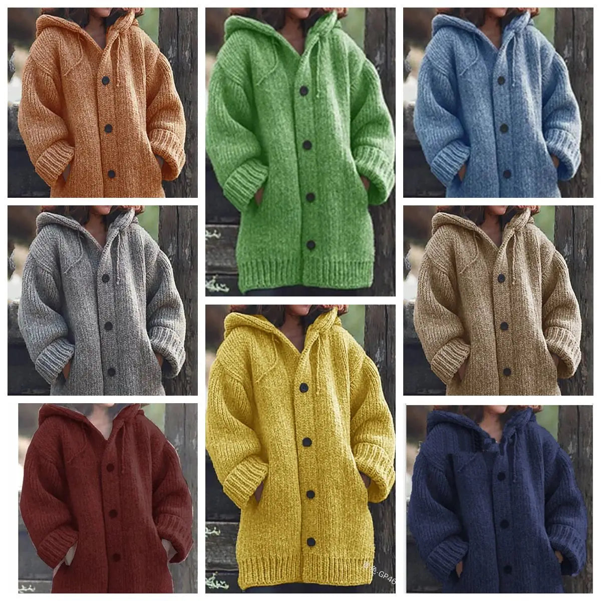 Fashion Warm Autumn Winter Sweater Long Sleeve Cardigans Vintage Knitted Sweaters for Women 2025 Mid Length Coat Streetwear