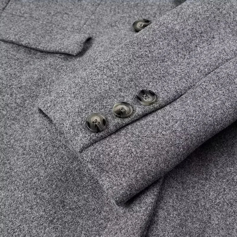 KONDALA Vintage Casual Chic Solid Women Overcoat Double Breasted Oversized Long Jackets Fashion 2025 Autumn Winter Thick Coats