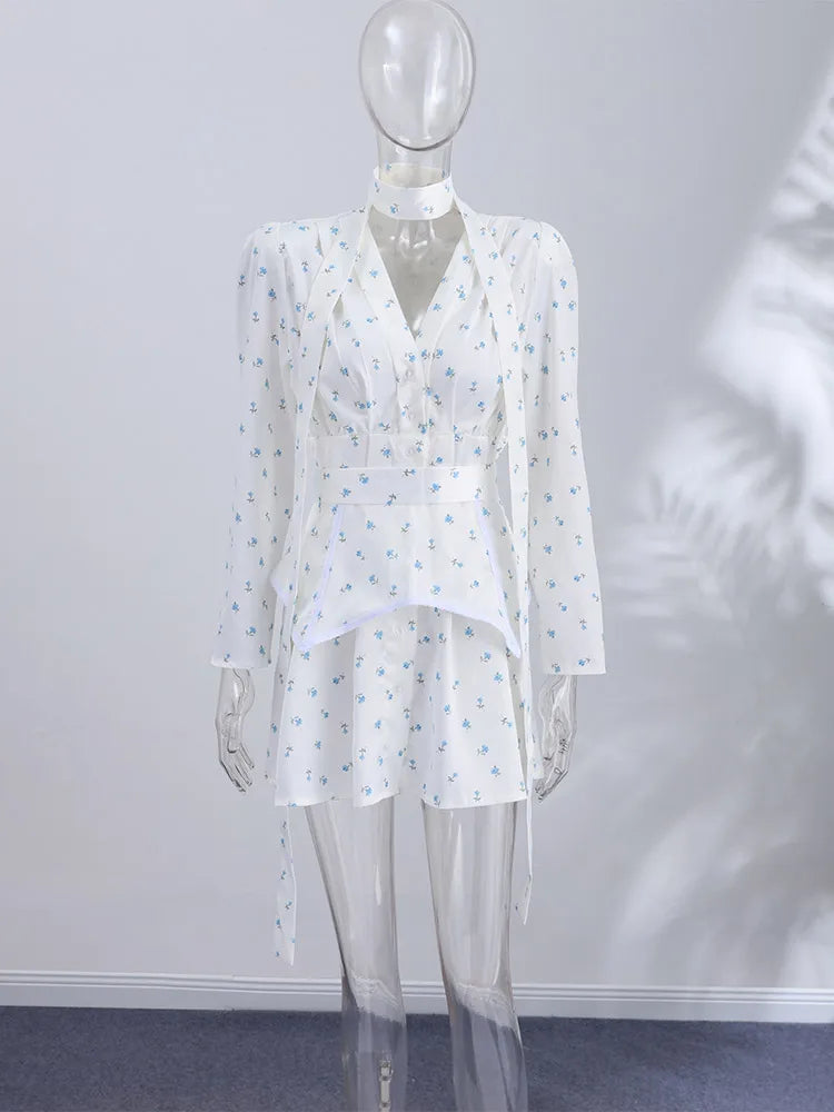 Floral Choker Midi Dress