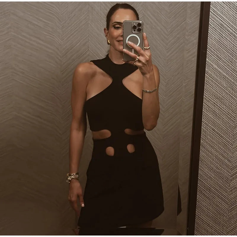 Women Elegant Maxi Dress Keyhole Neckline Braided Trim Sleeveless Backless High Slit Hem Solid Dresses 2026 Summer Fashion Gown