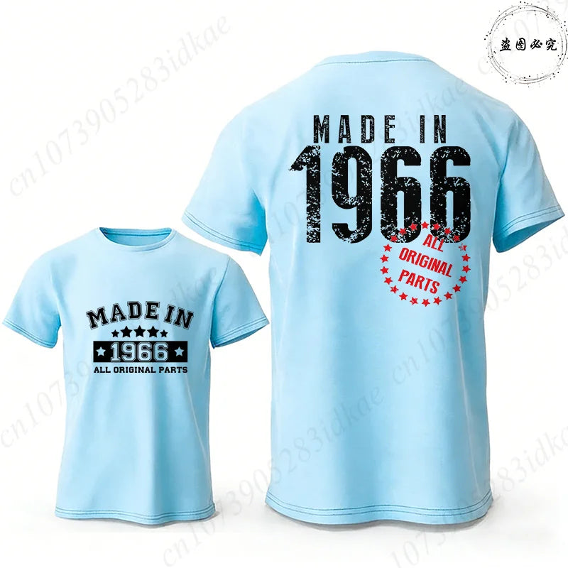 Men's 60th Birthday Vintage Graphic T Shirts: Made in 1966  Limited Edition Tops O Neck Short Sleeve Tees Casual Male Clothing