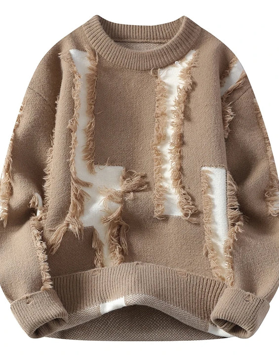 2024 Winter Fashion letter pattern Sweater Men Casual Knit Pullovers Mens Thick Warm Loose Knitted Sweaters Streetwear Man