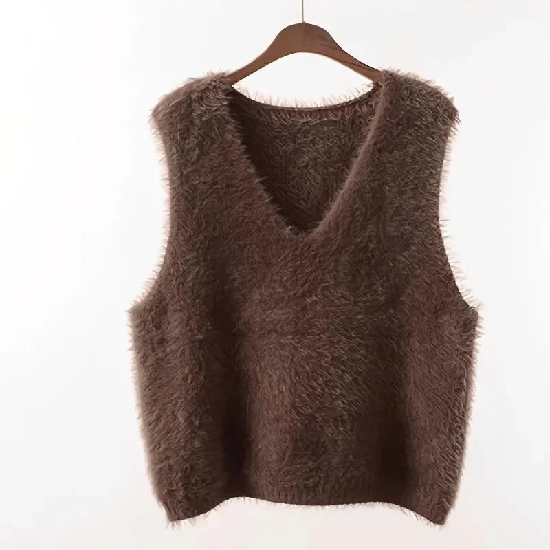 Cropped Lady Sweaters Warm Y2k Vintage Waistcoat Classic On Offer Tops 2025 Casual Smooth The Trip V-neck Knit Vests For Women