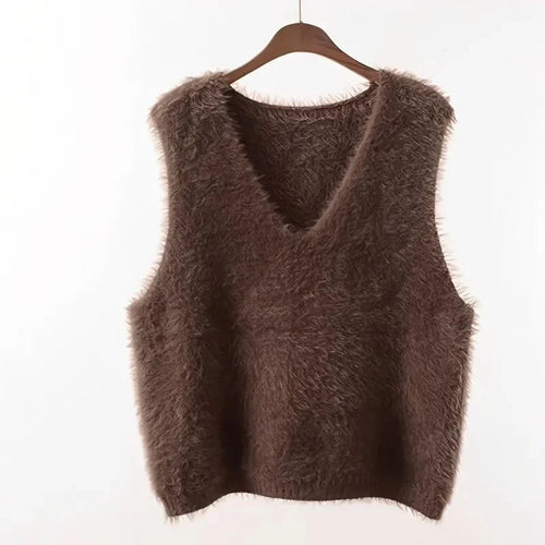Cropped Lady Sweaters Warm Y2k Vintage Waistcoat Classic On Offer Tops 2025 Casual Smooth The Trip V-neck Knit Vests For Women