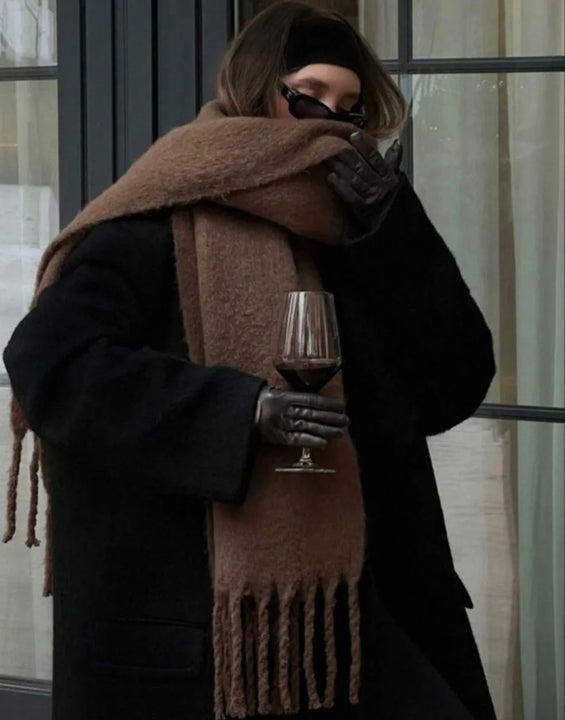 Winter Scarf for Women Cashmere Warm Solid Pashmina Blanket Wraps Female Thick Soft Bufanda Big Tassel Shawl Long Poncho Echarpe
