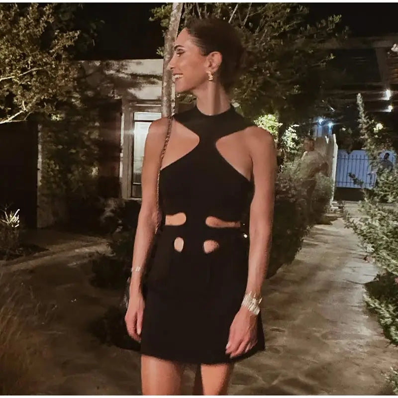 Women Elegant Maxi Dress Keyhole Neckline Braided Trim Sleeveless Backless High Slit Hem Solid Dresses 2026 Summer Fashion Gown